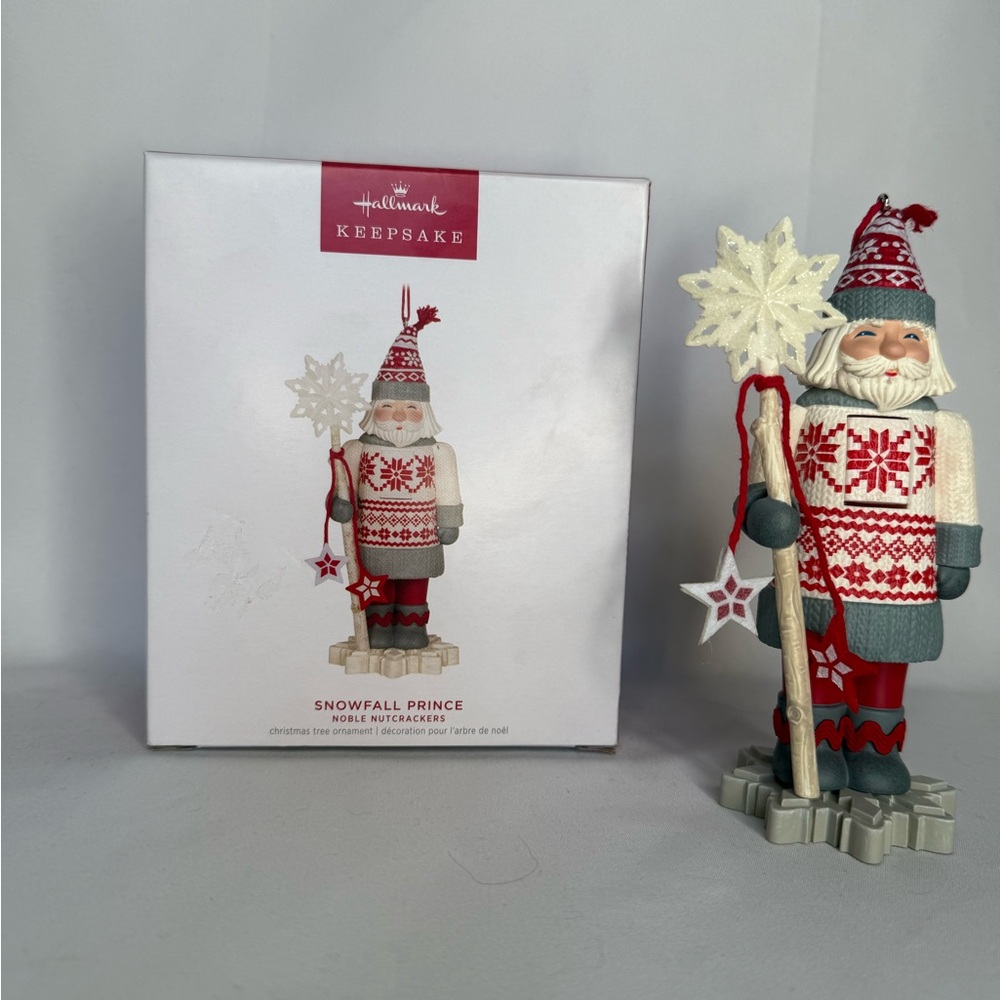 Hallmark Snowfall Prince Nutcracker - Red, White, and Gray